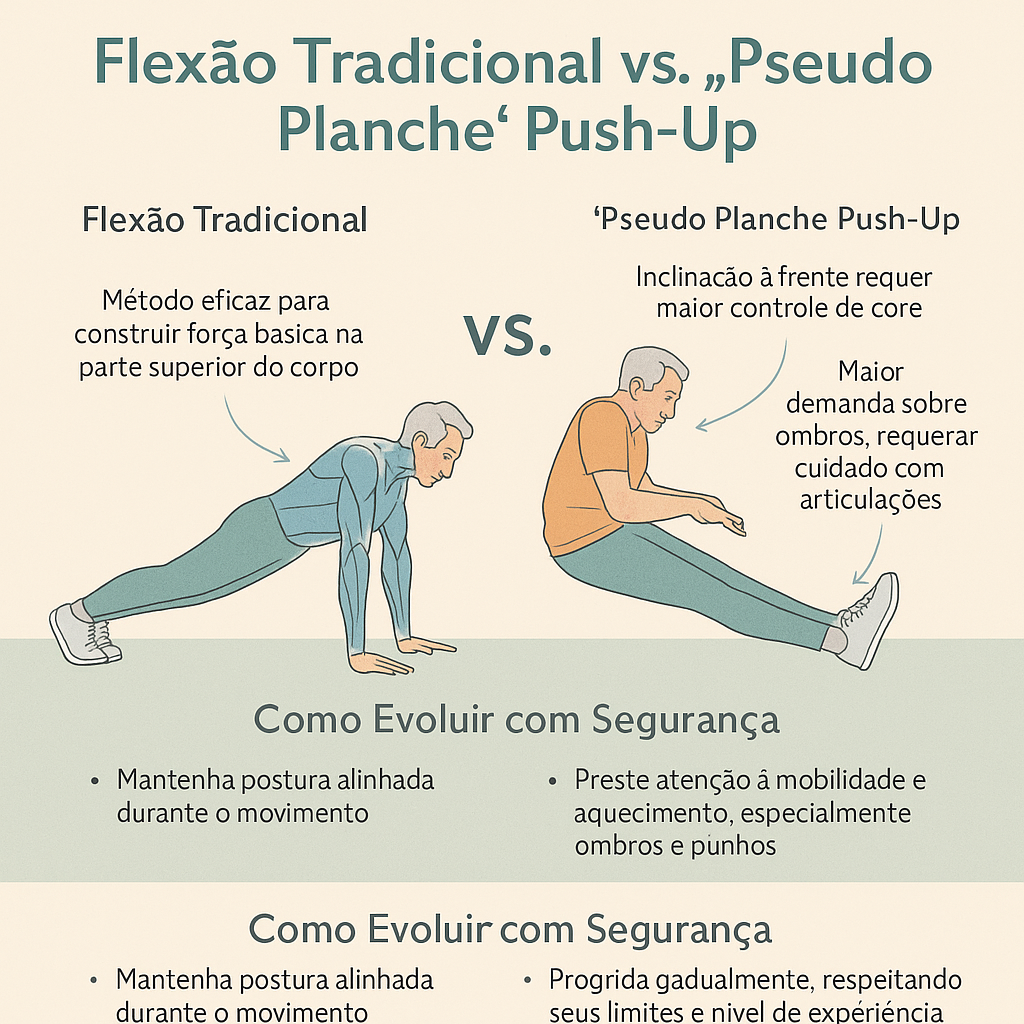 ativação da musculatura na flexão e na psedu push-up