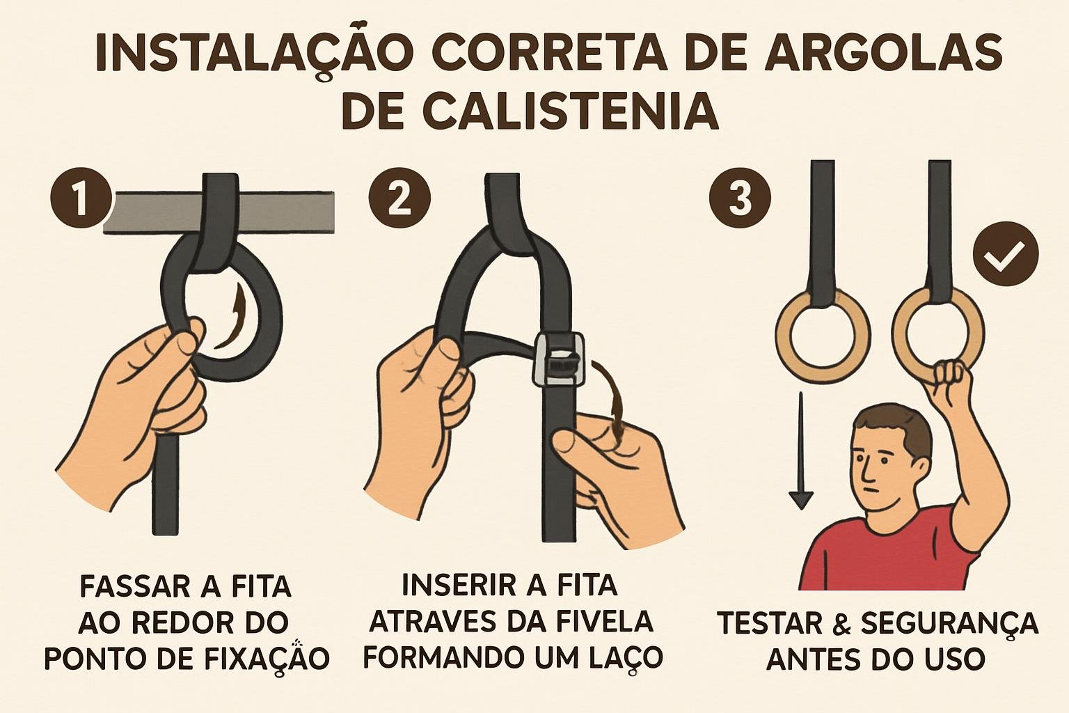 Instalação correta das argolas para calistenia 