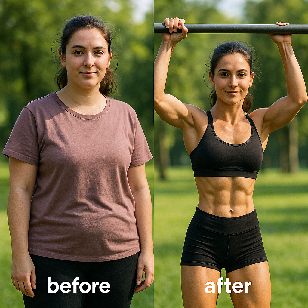 antes e depois na calistenia