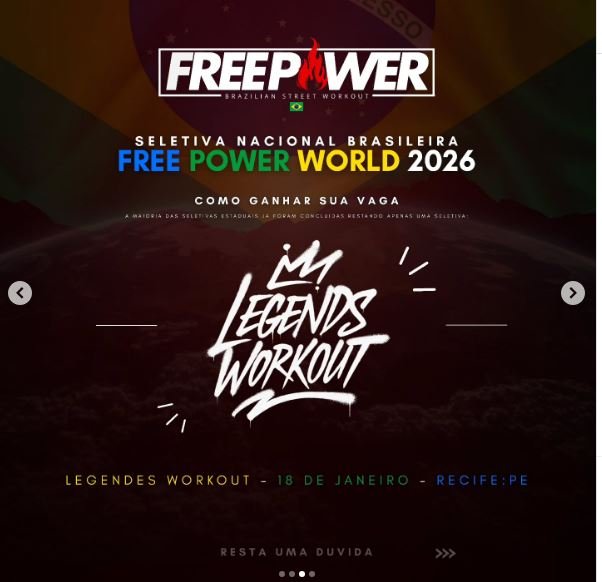 seletiva para o campeonato de calistenia 2026 freepower barueri