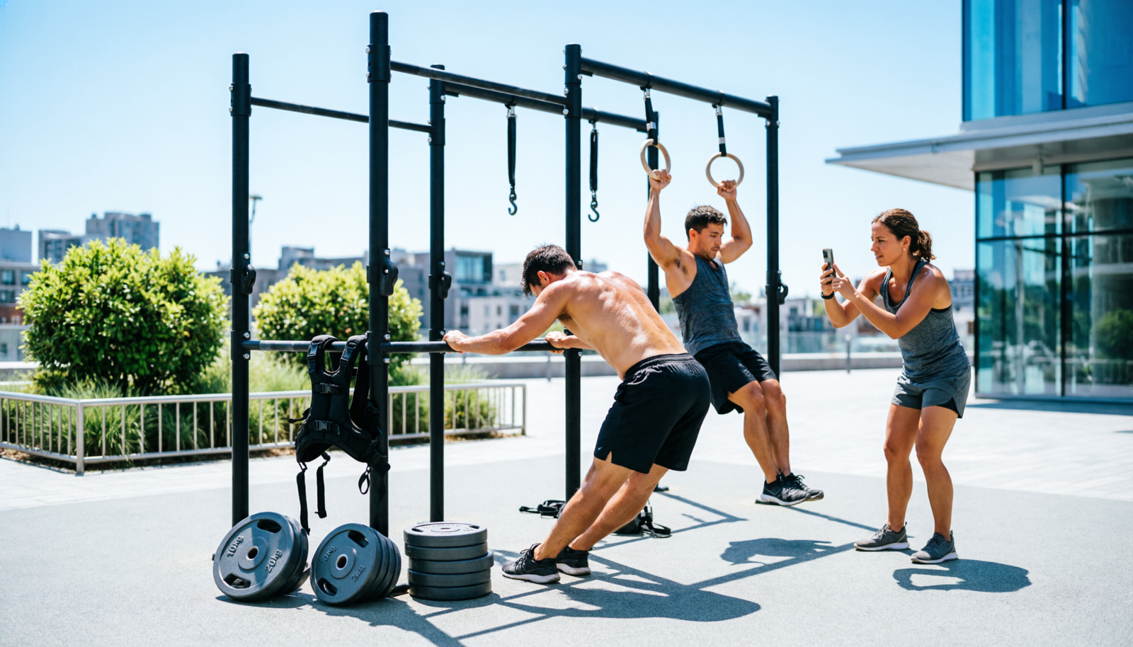 treino street lifting na rua com pesos extra